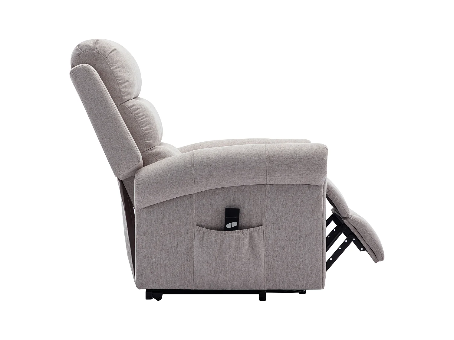 Massagestol i stof med elektrisk løftefunktion - Beige - LOVARI