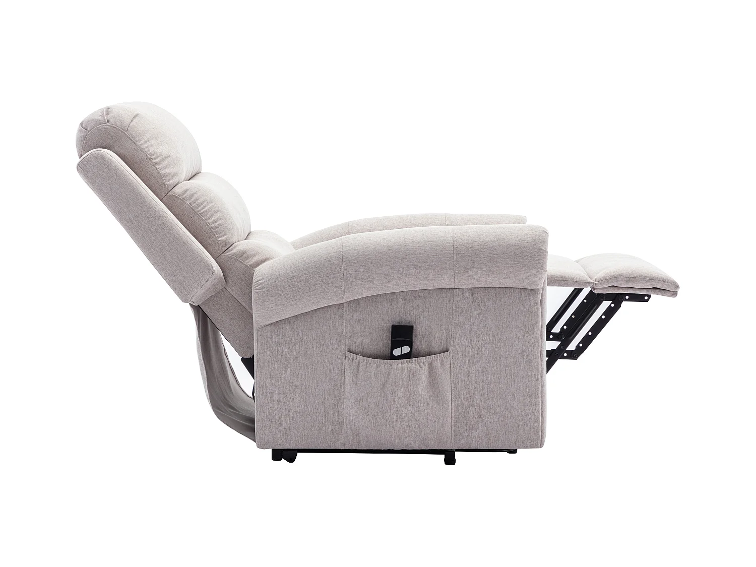 Massagestol i stof med elektrisk løftefunktion - Beige - LOVARI