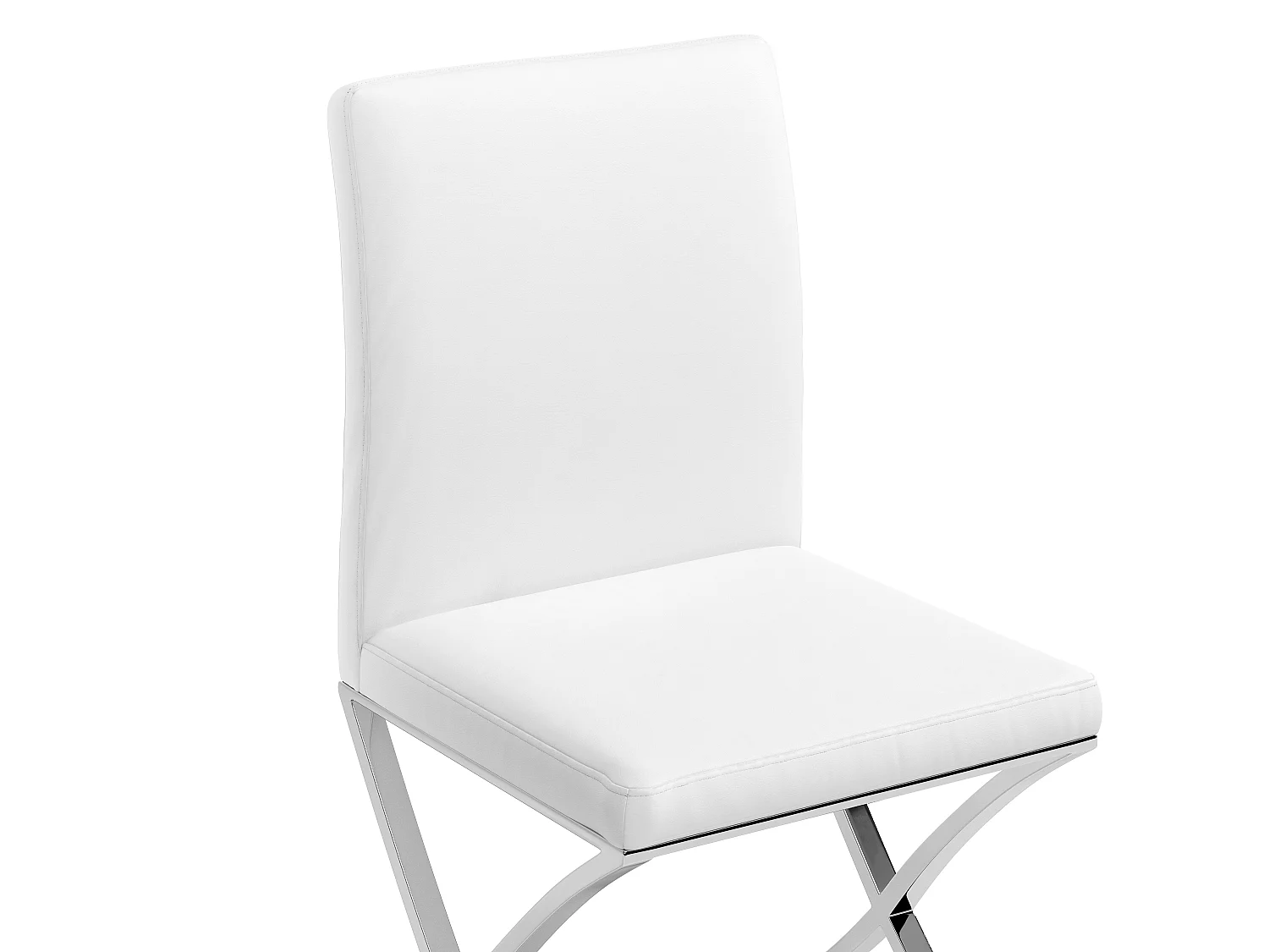 Stuhl 2er-Set - Kunstleder & Metall - Weiß - CALY