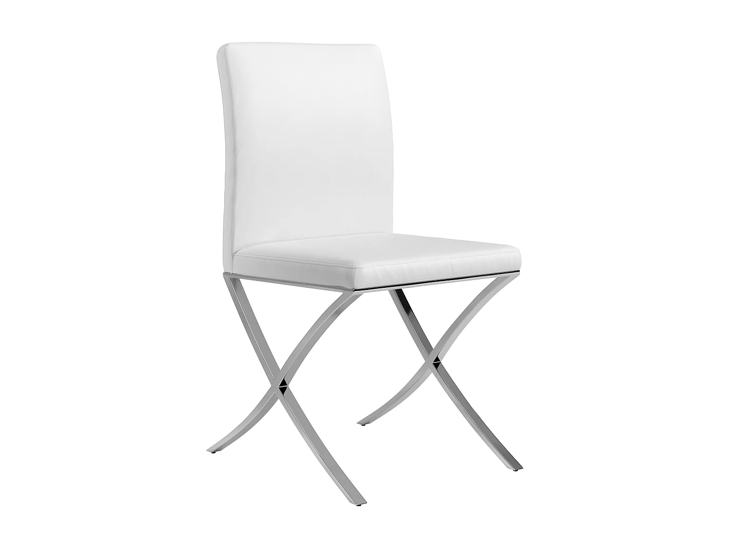 Stuhl 2er-Set - Kunstleder & Metall - Weiß - CALY