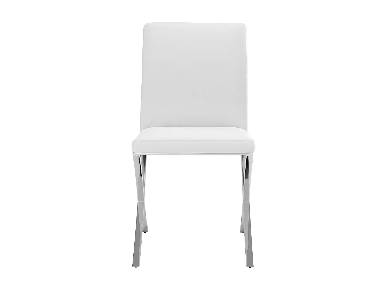 Stuhl 2er-Set - Kunstleder & Metall - Weiß - CALY