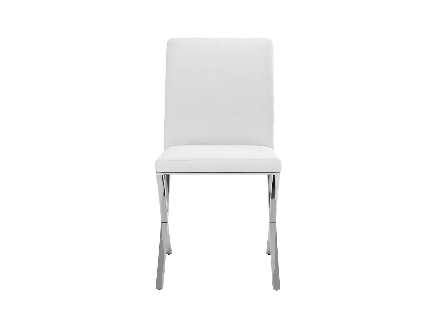 Sedia Similpelle e Acciaio inossidabile Bianco - Lotto di 2 - CALY