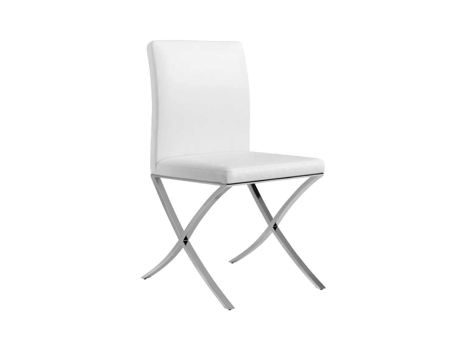 Sedia Similpelle e Acciaio inossidabile Bianco - Lotto di 2 - CALY