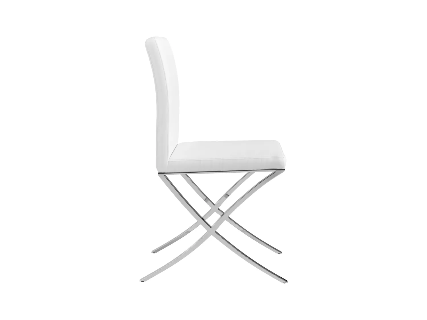 Sedia Similpelle e Acciaio inossidabile Bianco - Lotto di 2 - CALY