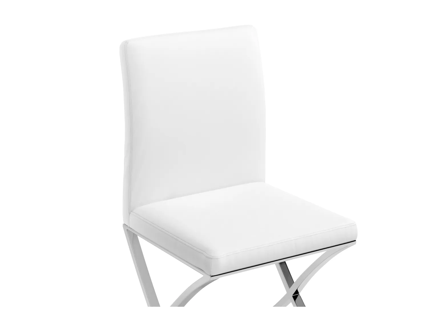 Sedia Similpelle e Acciaio inossidabile Bianco - Lotto di 2 - CALY