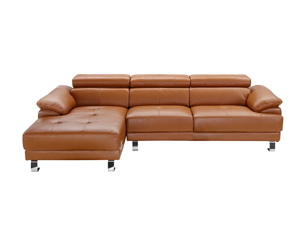 Leren hoekbank EXCELSIOR II - karamel bruin - Hoek links