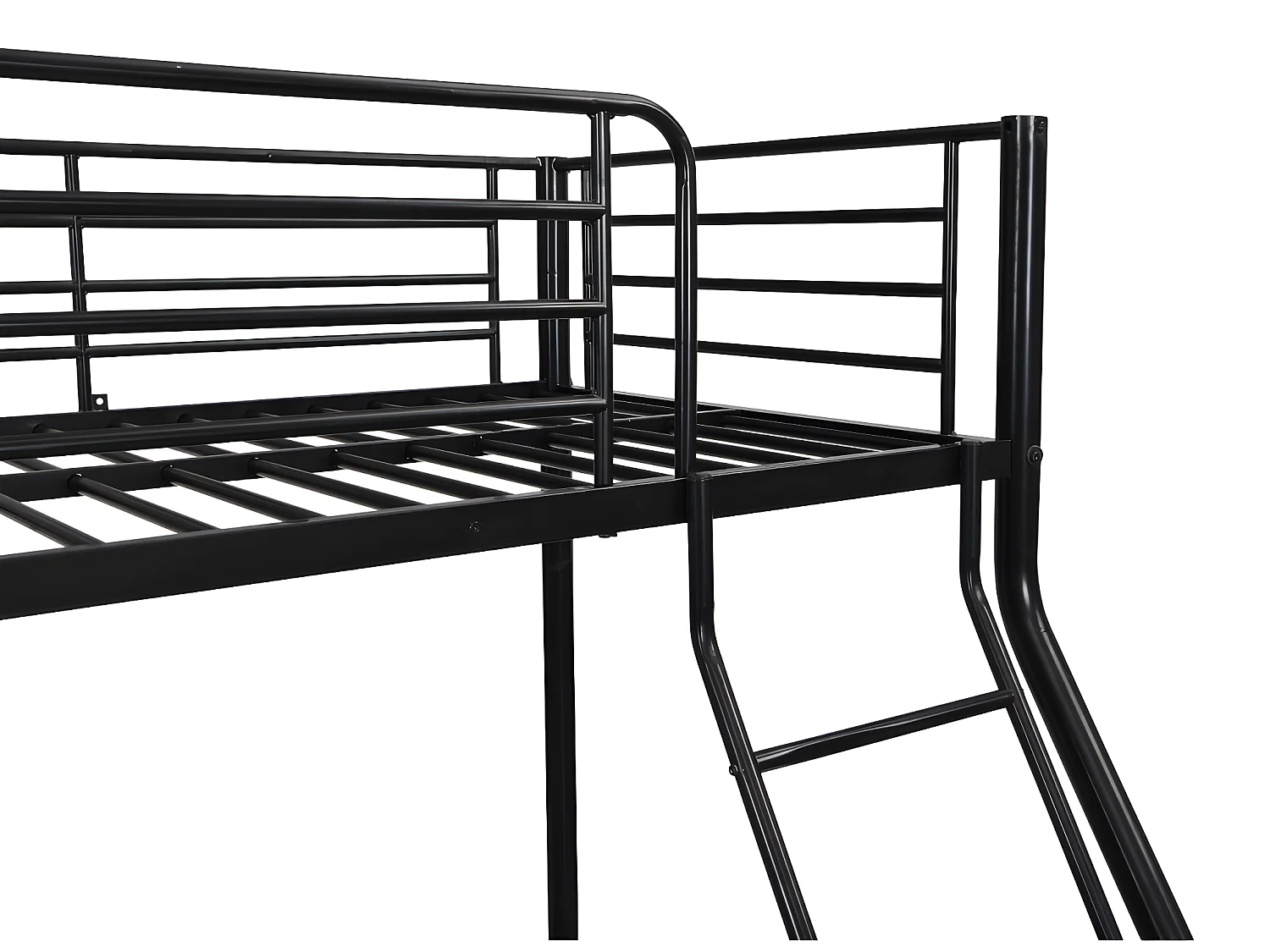 Køyeseng 90 og 140 x 190 cm i svart stål ELEVATIO IV