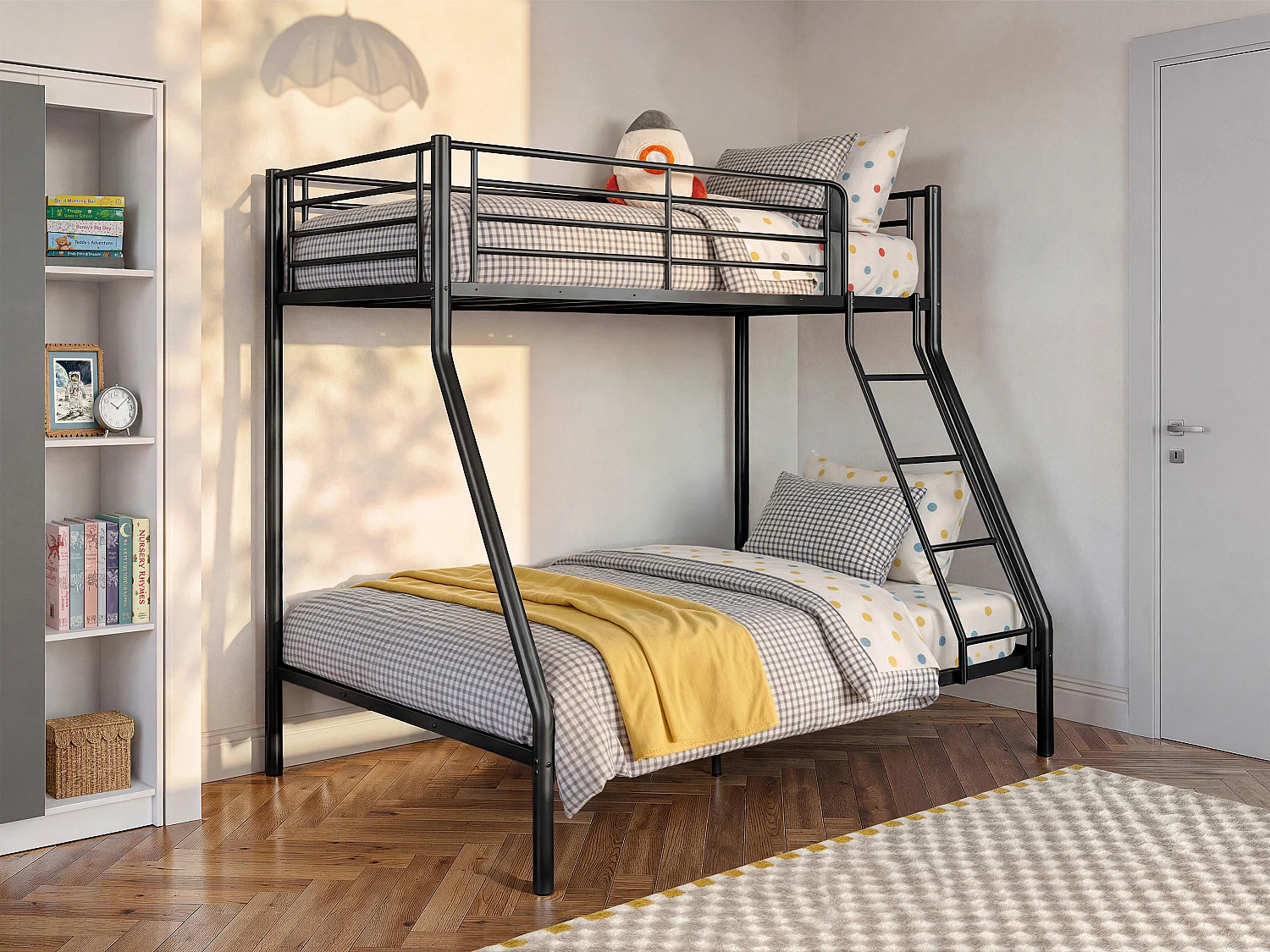 Stapelbed ELEVATIO IV - 90 en 140 x 190 cm - Staal - Zwart