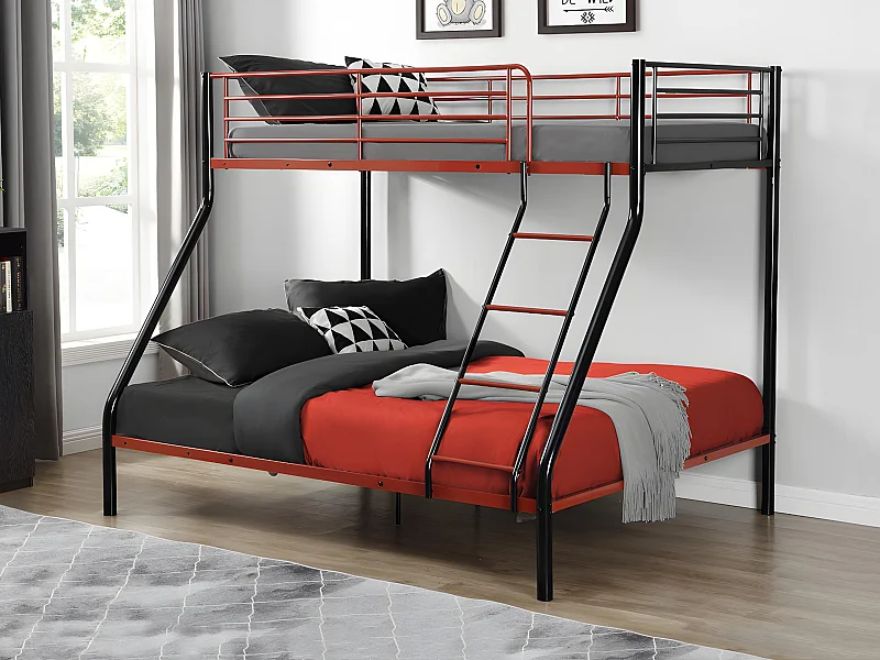 Beliche ELEVATIO IV 90 e 140 x 190 cm aço preto e vermelho