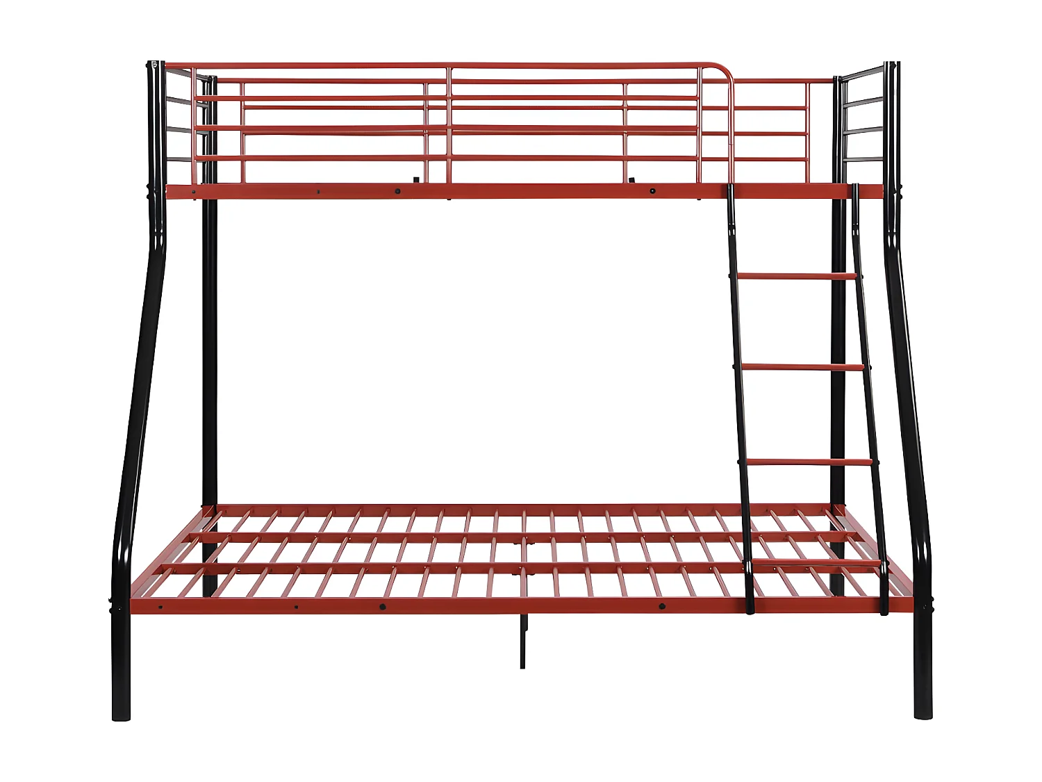 Lits superposés ELEVATIO IV - 90 et 140 x 190 cm - Acier - Noir et rouge