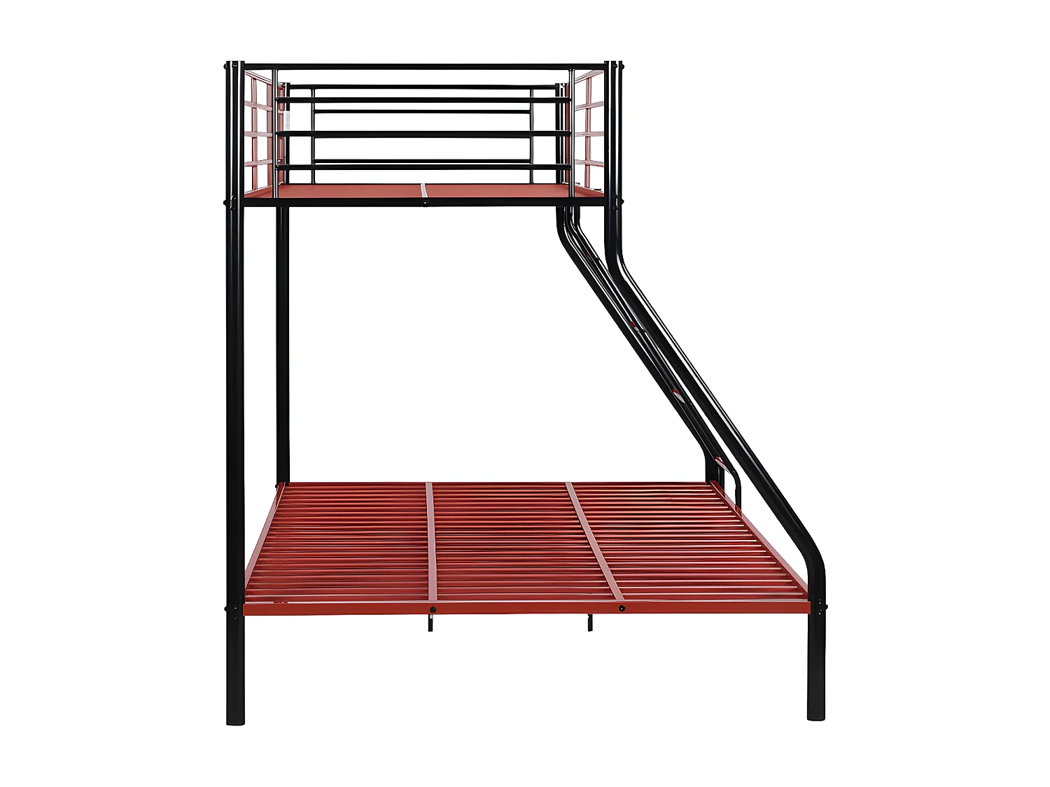 Lits superposés ELEVATIO IV - 90 et 140 x 190 cm - Acier - Noir et rouge