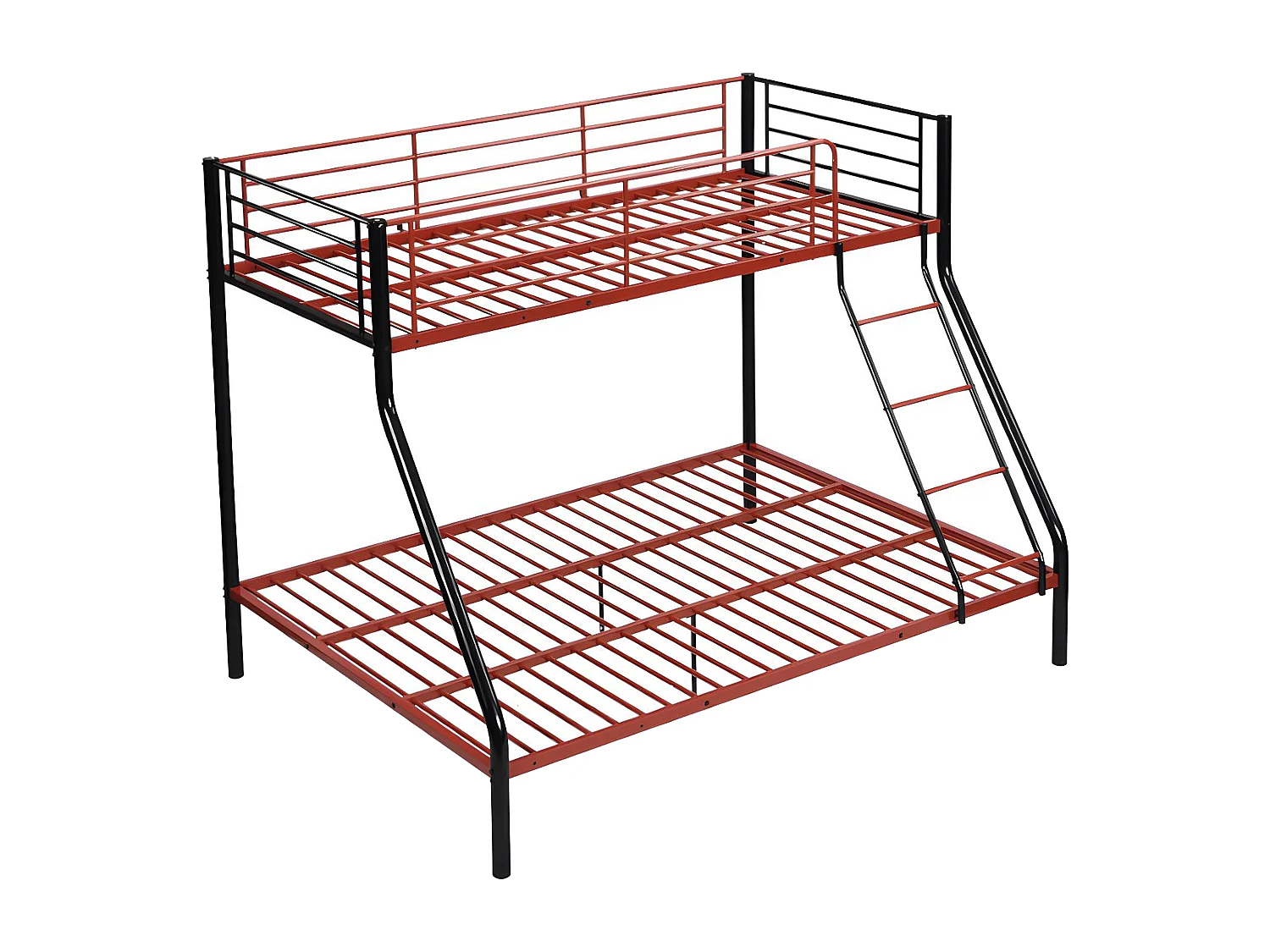 Lits superposés ELEVATIO IV - 90 et 140 x 190 cm - Acier - Noir et rouge