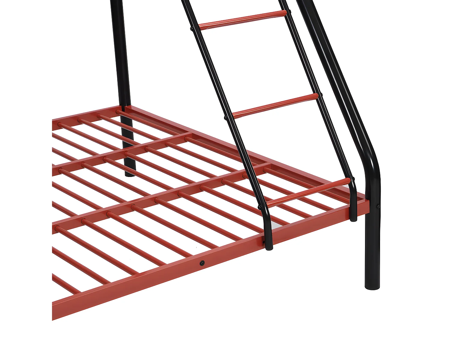 Lits superposés ELEVATIO IV - 90 et 140 x 190 cm - Acier - Noir et rouge