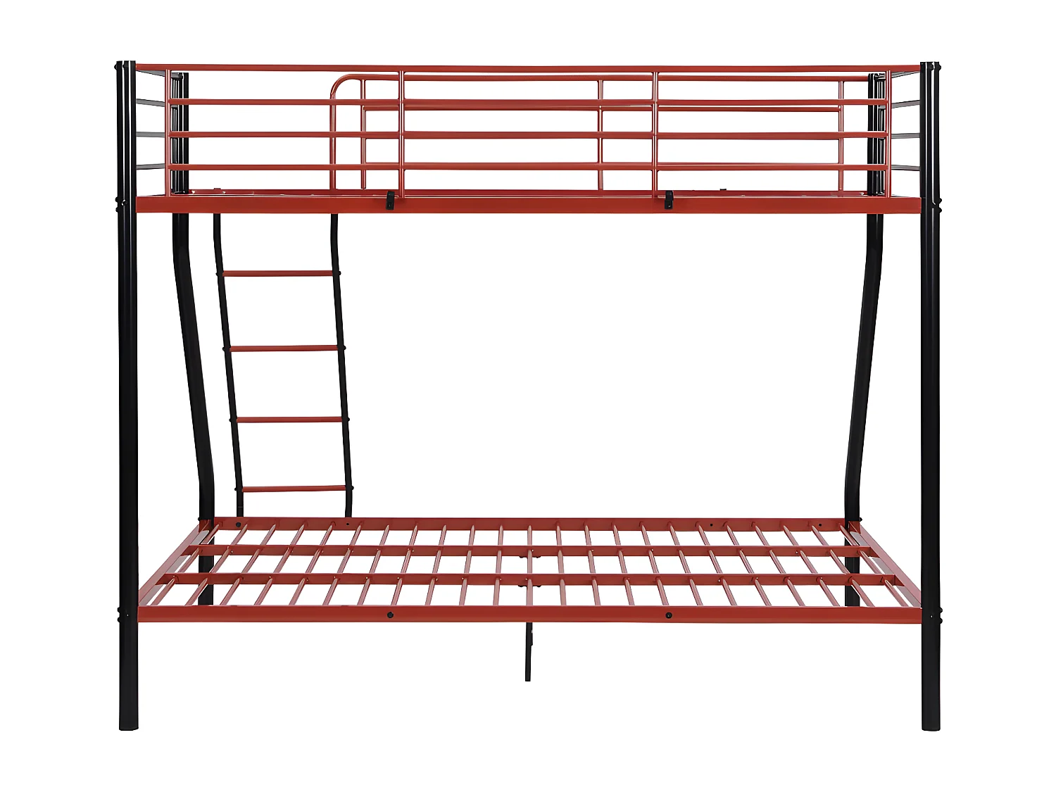 Lits superposés ELEVATIO IV - 90 et 140 x 190 cm - Acier - Noir et rouge