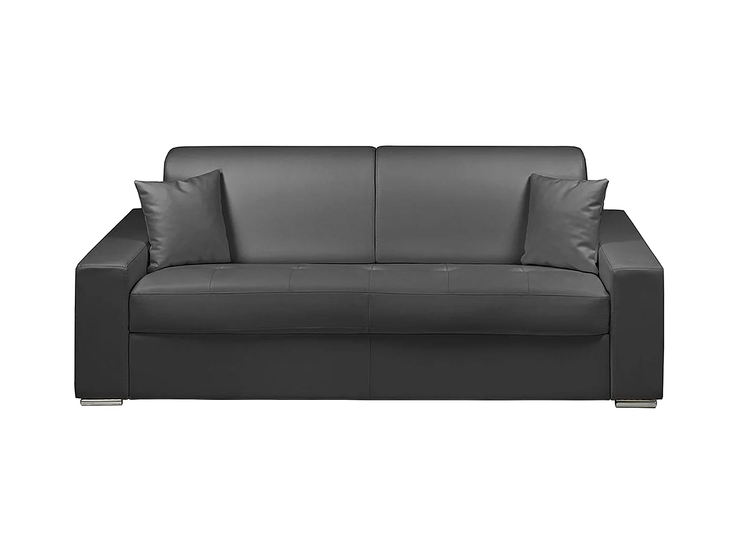 Canapé 4 places convertible express en simili EMIR - Noir - Couchage à lattes larges 160 cm - Matelas 14 cm