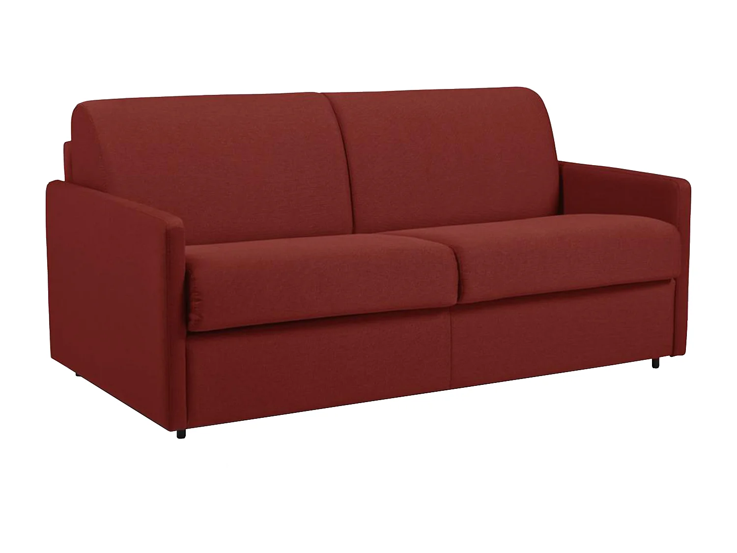 Schlafsofa 3-Sitzer - Liegefläche mit Lattenrost mit breiten Latten: 140 cm - Matratze: 14 cm - Stoff - Rot - CALIFE