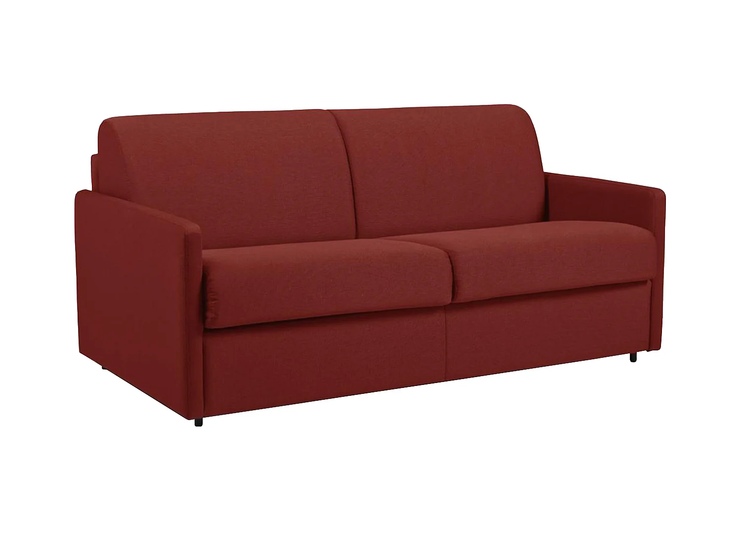 Express driezits slaapbank van stof - Lattenbodem 140 cm - Matras 14 cm - Rood - CALIFE