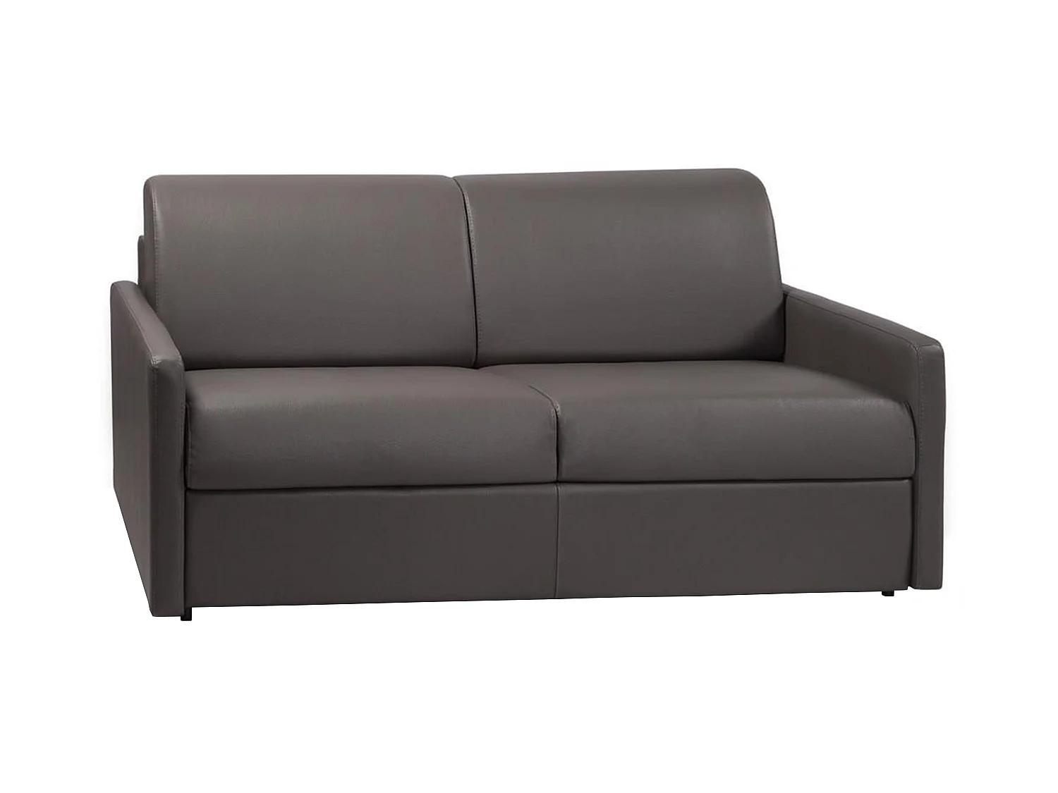 Canapé 3 places convertible express en simili gris - Couchage à lattes larges 140 cm - Matelas 14 cm CALIFE