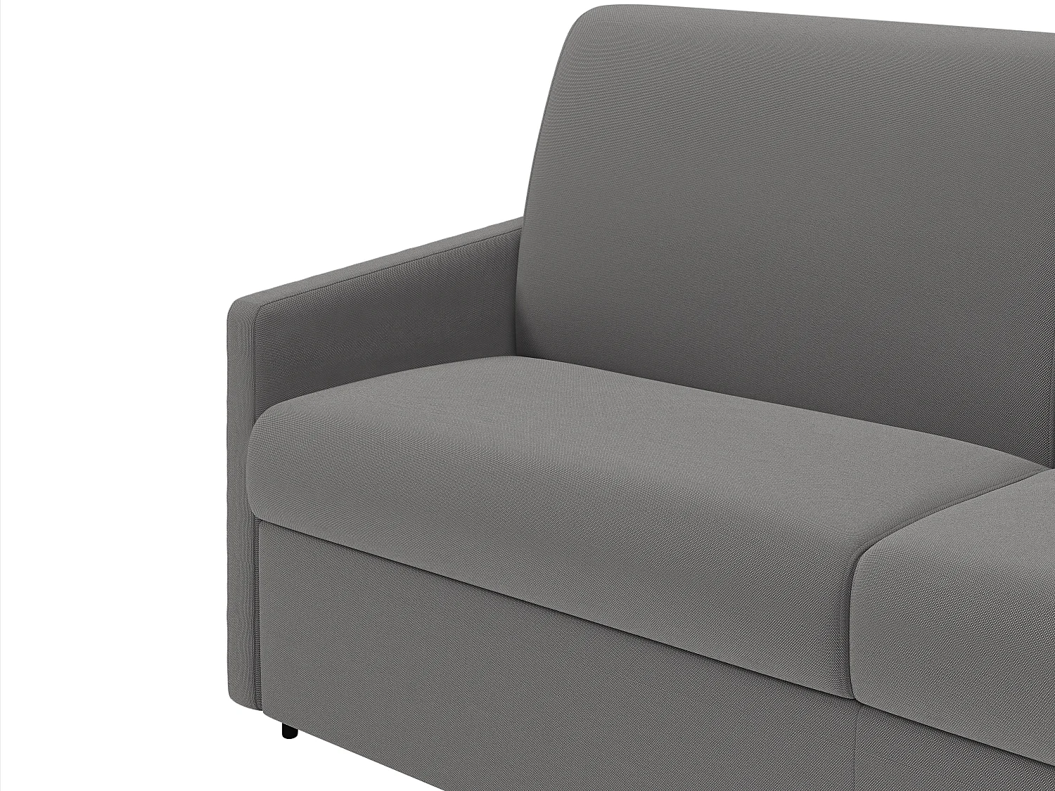 3-personers sovesofa med ekspresmekanisme i lysegråt stof - Soveplads med brede lameller 140 cm - 14 cm madras CALIFE
