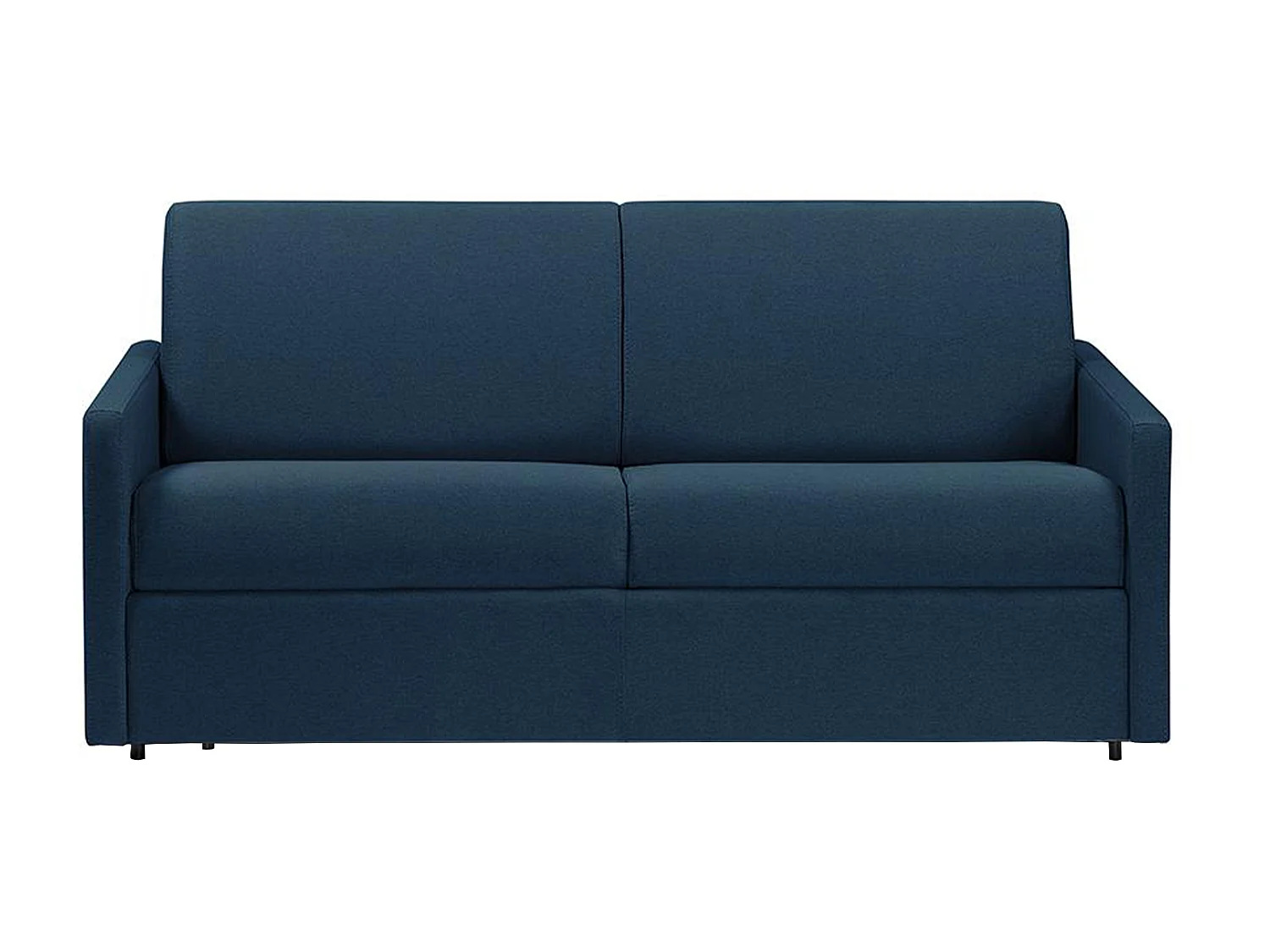 Express driezits slaapbank van stof - Lattenbodem 140 cm - Matras 14 cm - Donkerblauw - CALIFE