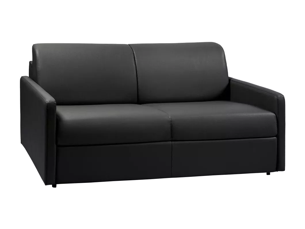 Kauf Unique Schlafsofa 3-Sitzer - Liegefläche mit Lattenrost mit breiten Latten: 140 cm - Matratze: 14 cm - Kunstleder - Schwarz - CALIFE