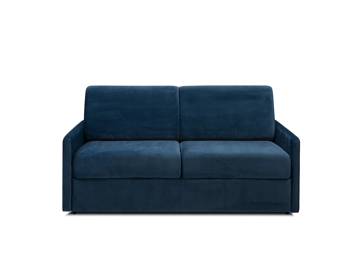 Divano letto 3 posti a ribalta Letto con doghe larghe 140 cm Materasso 14 cm Velluto Blu notte - CALIFE