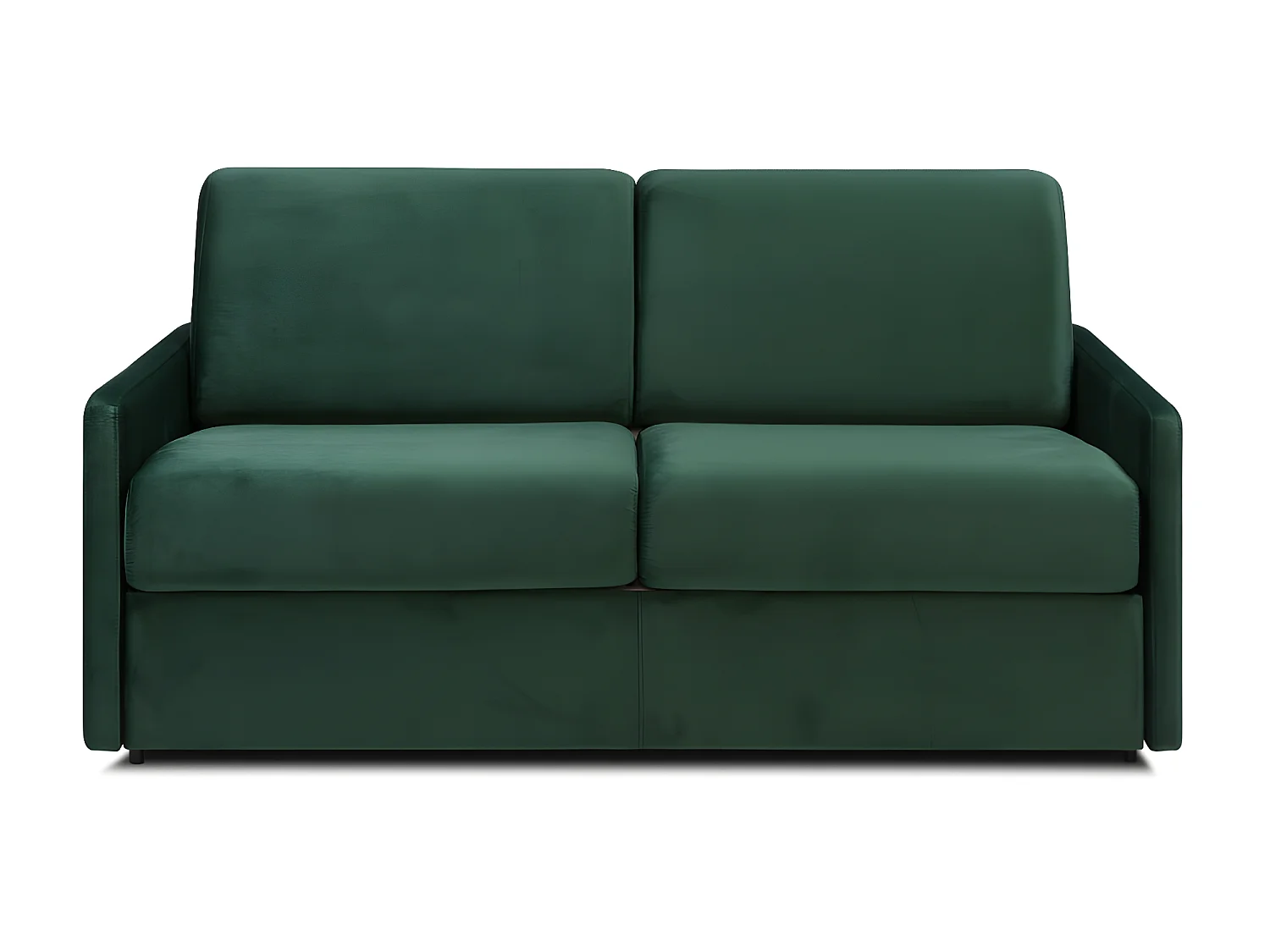 Divano letto 3 posti a ribalta Letto con doghe larghe 140 cm Materasso 14 cm Velluto Verde abete - CALIFE
