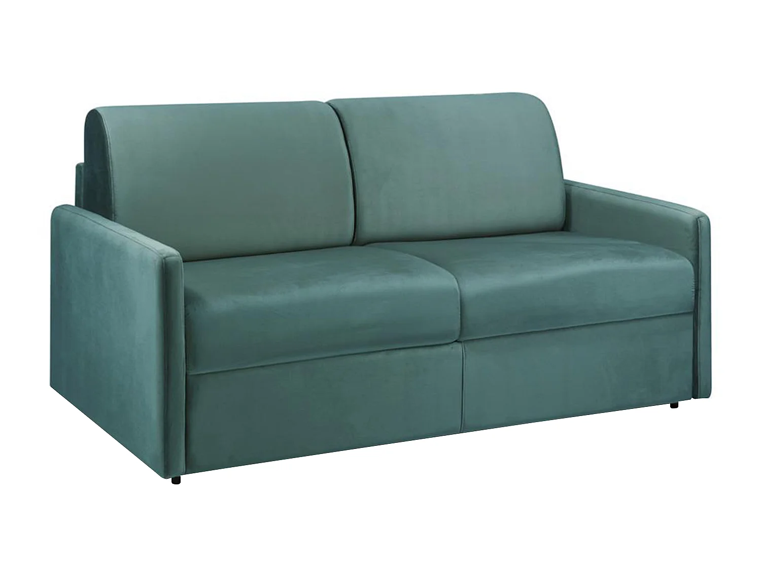 Schlafsofa 3-Sitzer - Liegefläche mit Lattenrost mit breiten Latten: 140 cm - Matratze: 14 cm - Samt - Grün - CALIFE