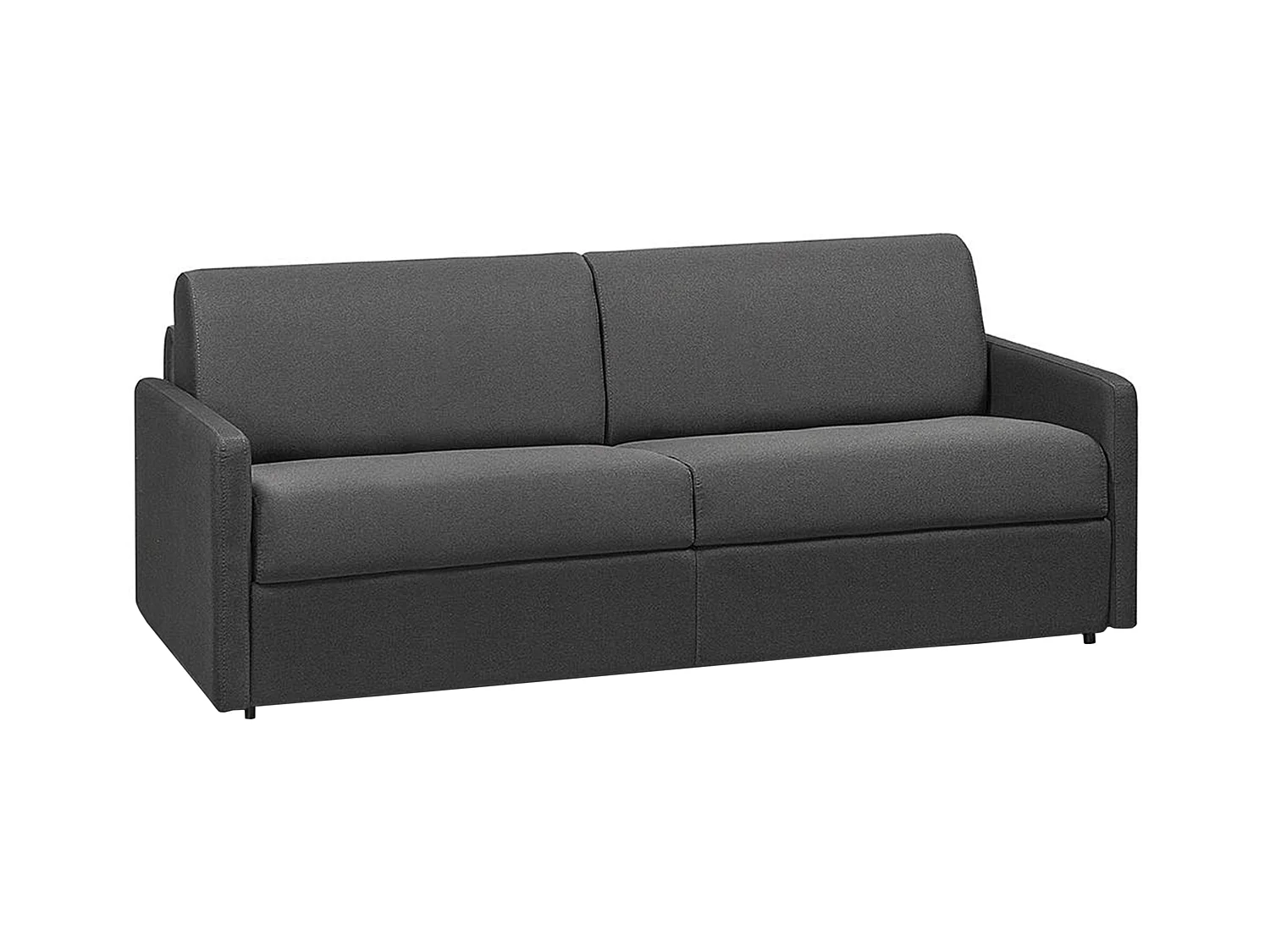 4-seters sovesofa i grå stoff med kviksoverliggende ekspressløsning - 160 cm bred spiseseng - 14 cm lattebunn - CALIFE