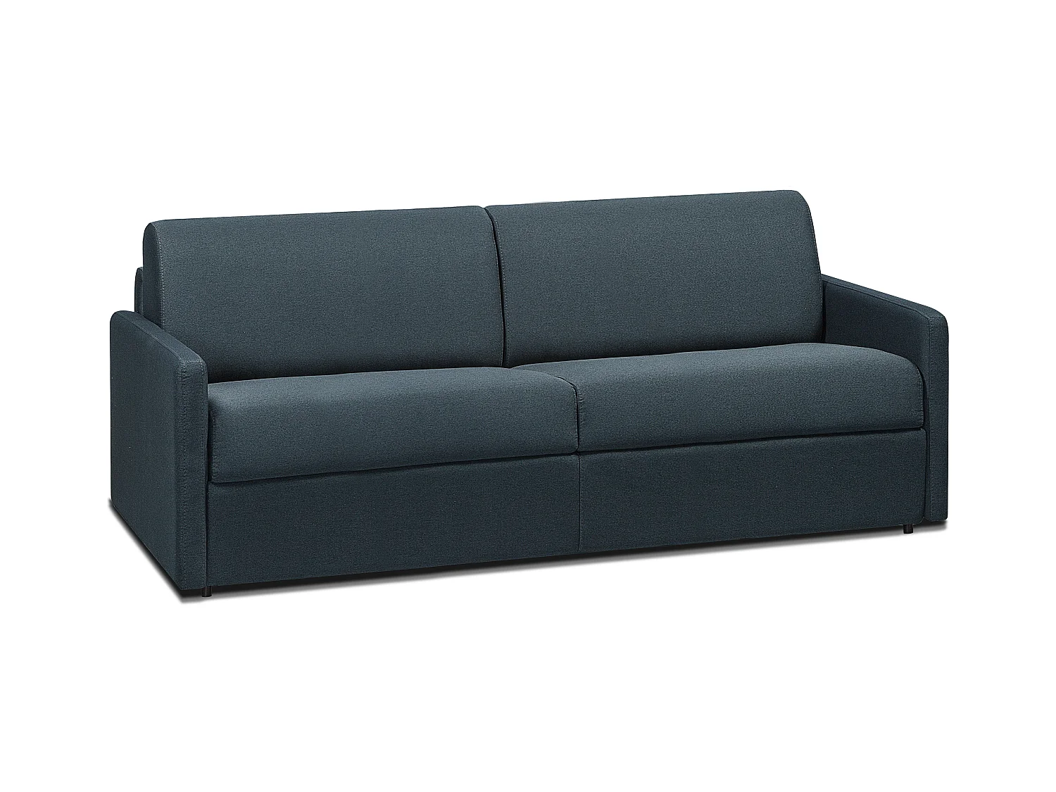 Express vierzits slaapbank van stof - Lattenbodem 160 cm - Matras 14 cm - Donkerblauw - CALIFE