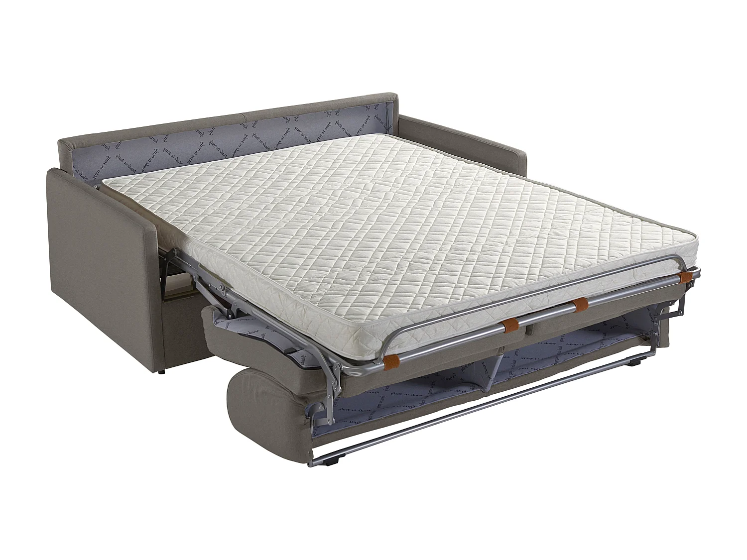 Canapé 4 places convertible express en velours vert menthe - Couchage à lattes larges 160 cm - Matelas 14 cm CALIFE