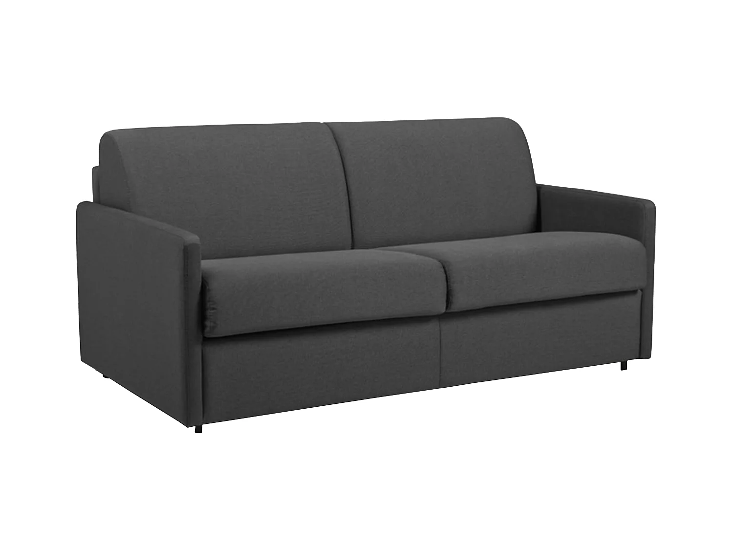Sofá cama de 3 plazas de tela tipo italiano CALIFE - Gris - Somier de láminas de 140 cm - Colchón de 18 cm
