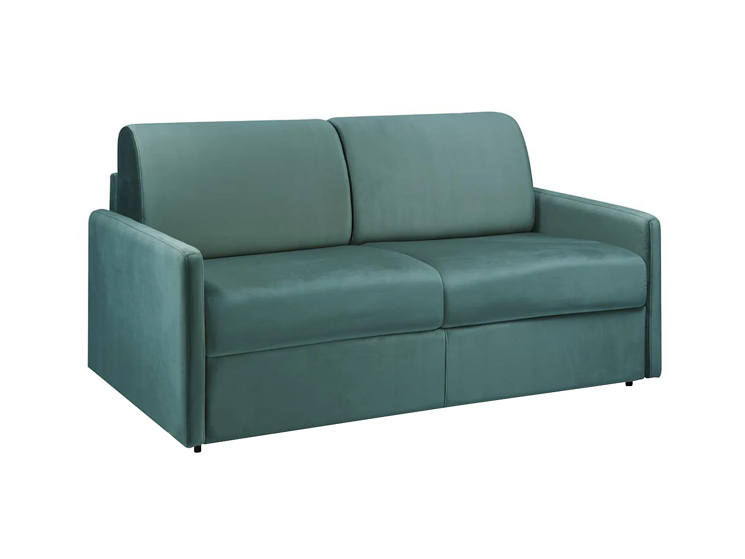 Divano letto 3 posti a ribalta Letto con doghe larghe 140 cm Materasso 18 cm Velluto Verde menta - CALIFE