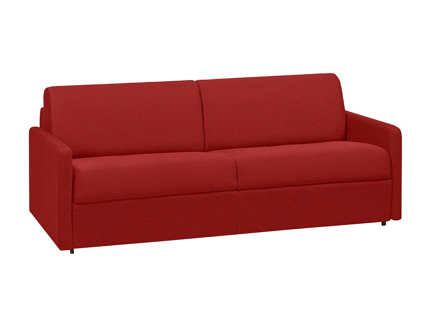 Schlafsofa 4-Sitzer - Liegefläche mit Lattenrost mit breiten Latten: 160 cm - Matratze: 18 cm - Stoff - Rot - CALIFE