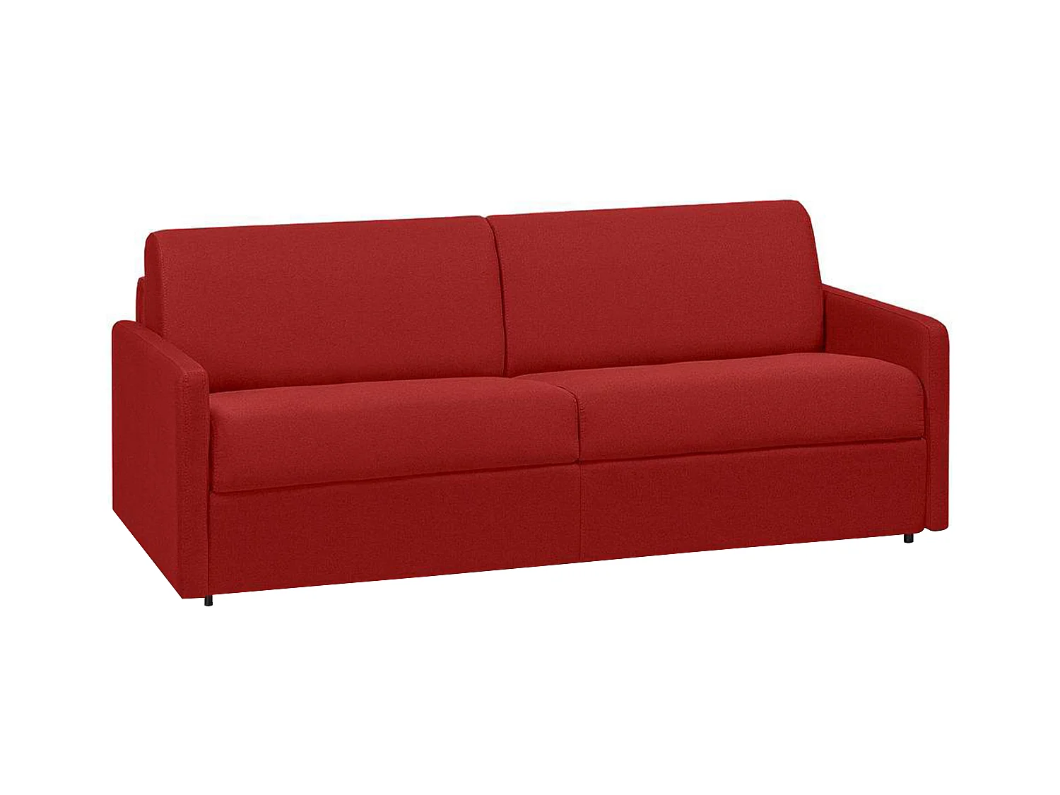 Sofa 4-seter ekspress sovesofaseng med rød stoff - Bred sengefjærbunn 160 cm - 18 cm Madrass CALIFE
