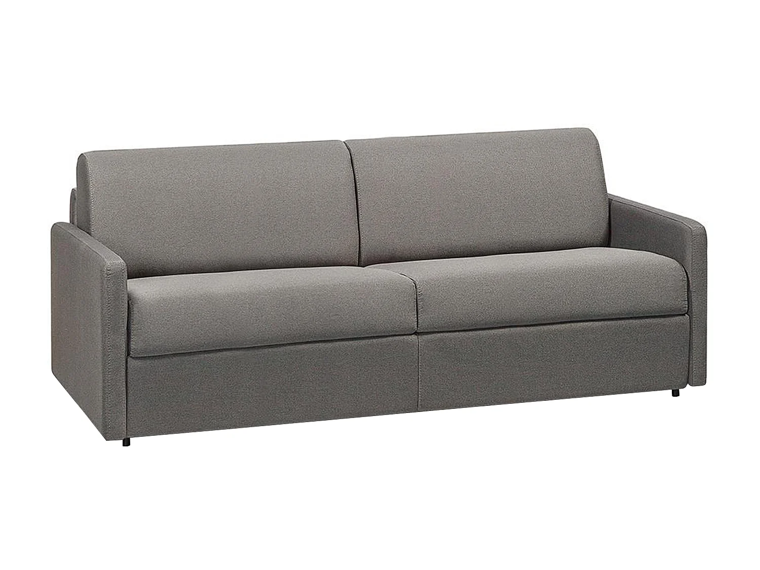 Schlafsofa 4-Sitzer - Liegefläche mit Lattenrost mit breiten Latten: 160 cm - Matratze: 18 cm - Stoff - Hellgrau - CALIFE