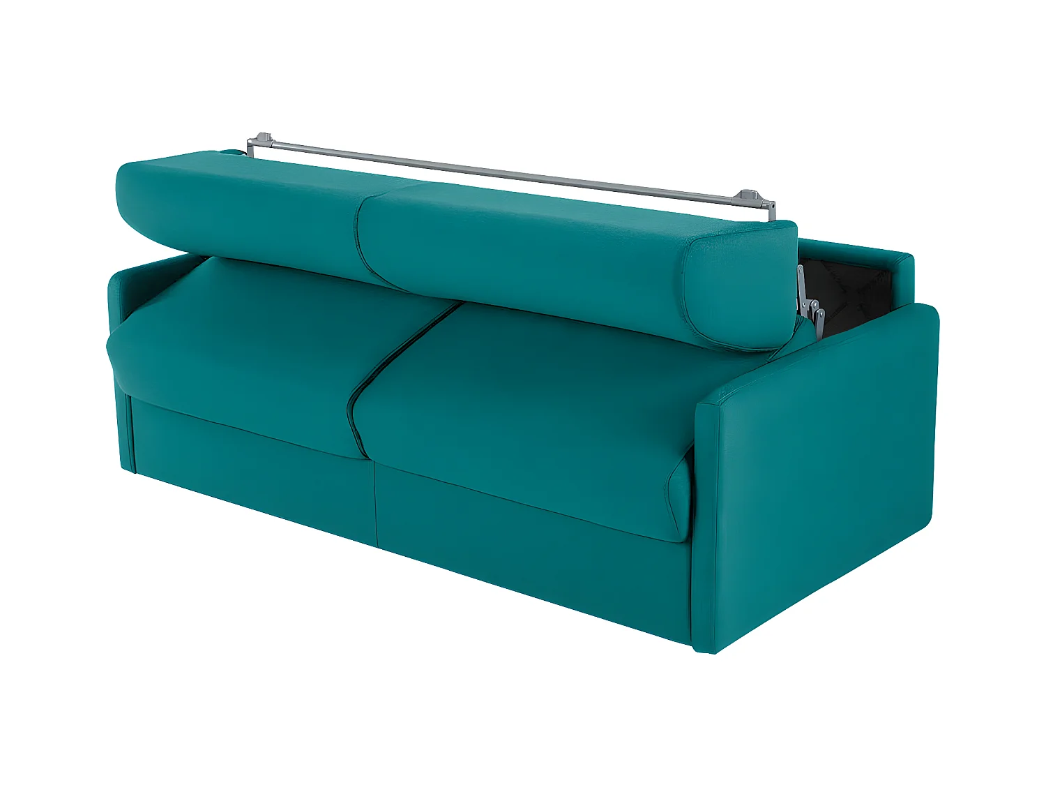 Schlafsofa 4-Sitzer - Liegefläche mit Lattenrost mit breiten Latten: 160 cm - Matratze: 18 cm - Stoff - Türkis - CALIFE