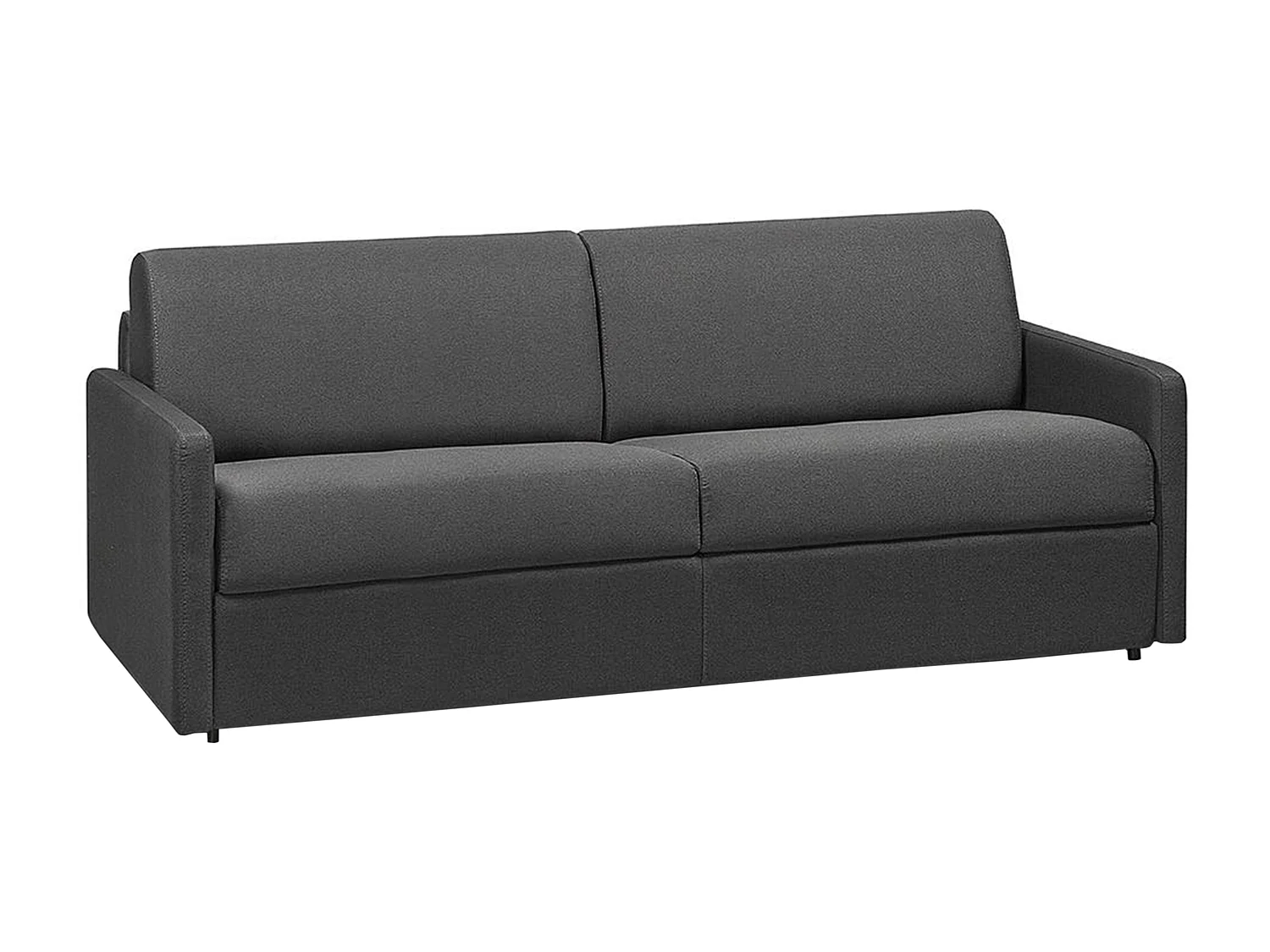 Schlafsofa 4-Sitzer - Liegefläche mit Lattenrost mit breiten Latten: 160 cm - Matratze: 18 cm - Stoff - Grau - CALIFE