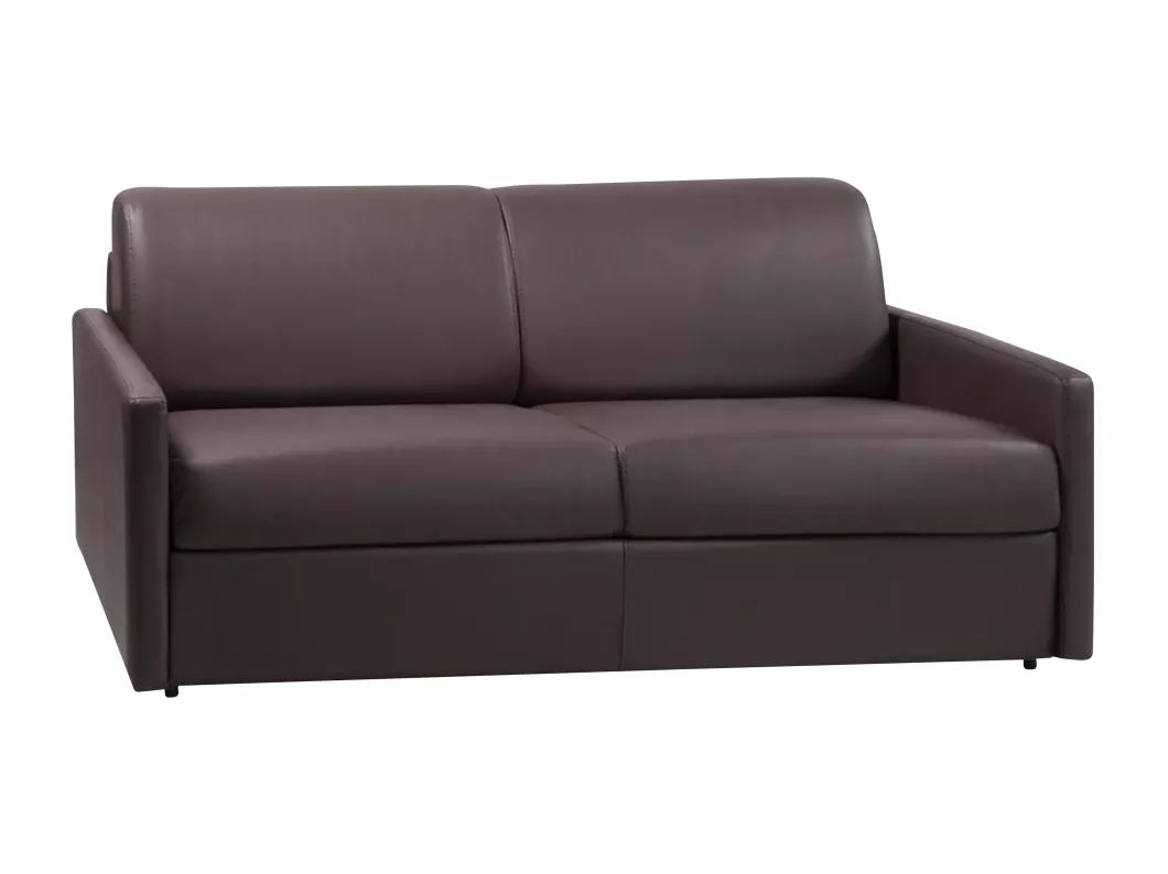 Kauf Unique Schlafsofa 4-Sitzer - Liegefläche mit Lattenrost mit breiten Latten: 160 cm - Matratze: 18 cm - Kunstleder - Braun - CALIFE