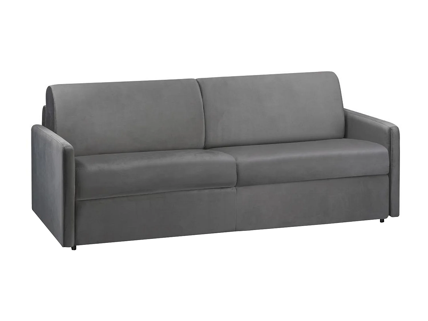 Schlafsofa 4-Sitzer - Liegefläche mit Lattenrost  mit breiten Latten: 160 cm - Matratze: 18 cm - Samt - Anthrazit - CALIFE