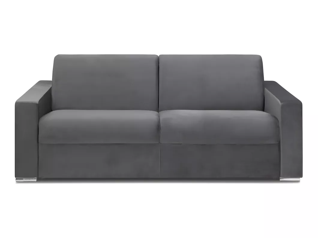 Kauf Unique Schlafsofa mit Matratze 4-Sitzer - Liegefläche: 160 cm - Matratzenhöhe: 18 cm - Samt - Anthrazit - CALITO