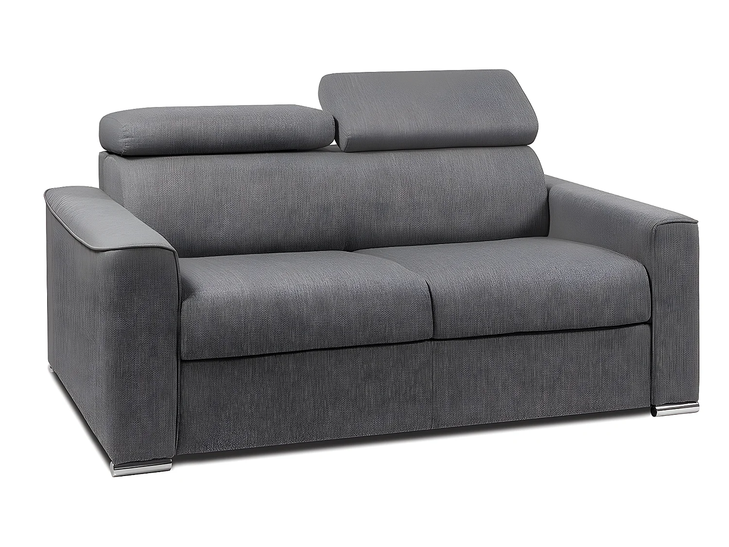 Schlafsofa 2-Sitzer - Liegefläche: 120 cm - Matratzenhöhe: 14 cm mit Memory Schaum - Stoff - Grau - VIZIR