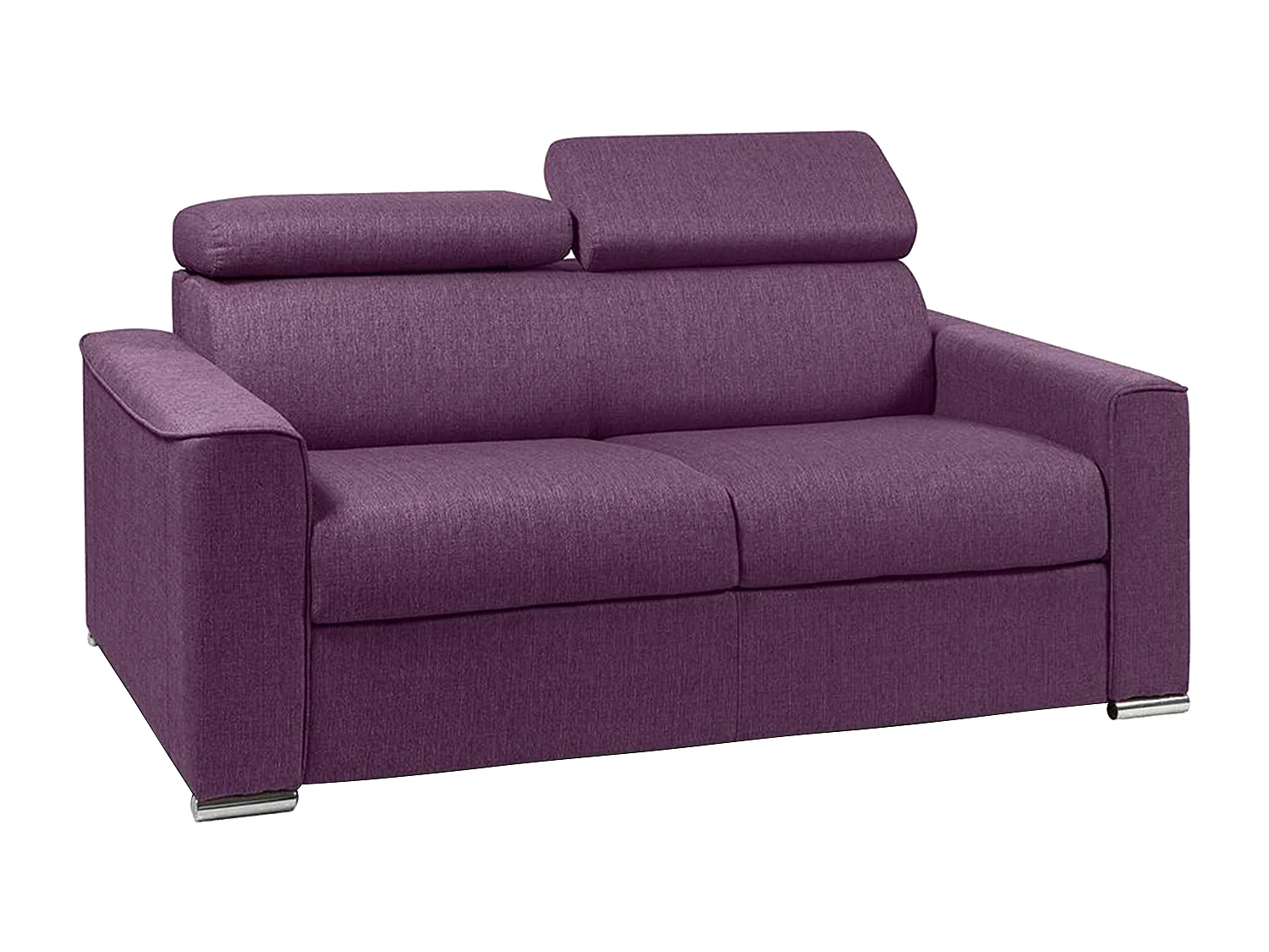 Schlafsofa 2-Sitzer - Liegefläche: 120 cm - Matratzenhöhe: 18 cm mit Memory Schaum - Stoff - Violett - VIZIR