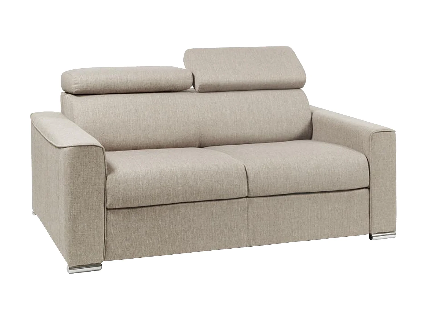 Schlafsofa 2-Sitzer - Liegefläche: 120 cm - Matratzenhöhe: 18 cm mit Memory Schaum - Stoff - Beige - VIZIR