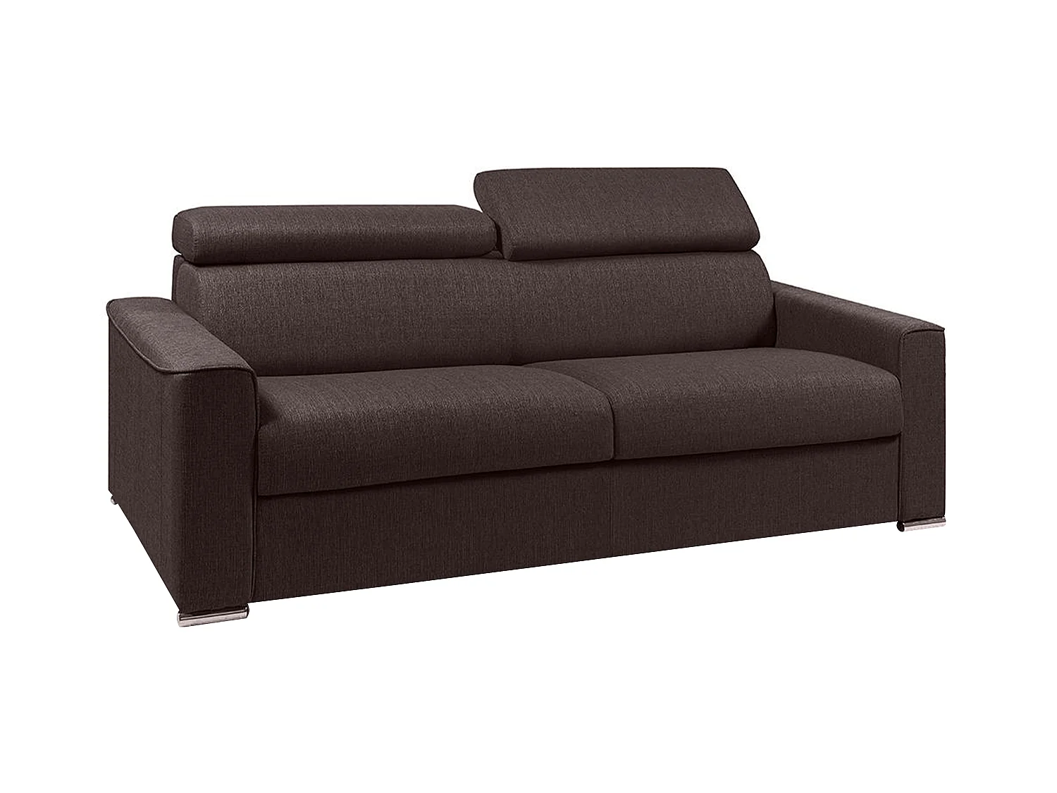Divano letto 4 posti ribalta memory foam - Posto letto:160cm Materasso:14cm Tessuto Marrone - VIZIR