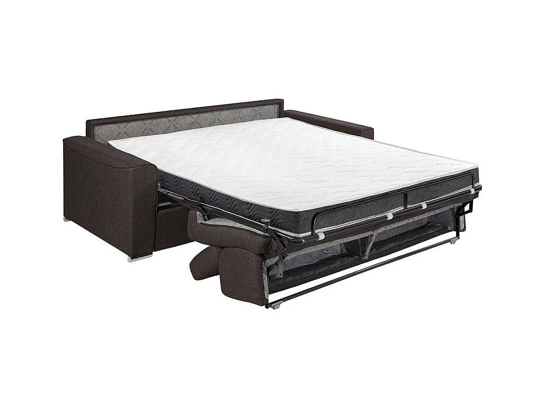 Divano letto 4 posti ribalta memory foam - Posto letto:160cm Materasso:14cm Tessuto Marrone - VIZIR