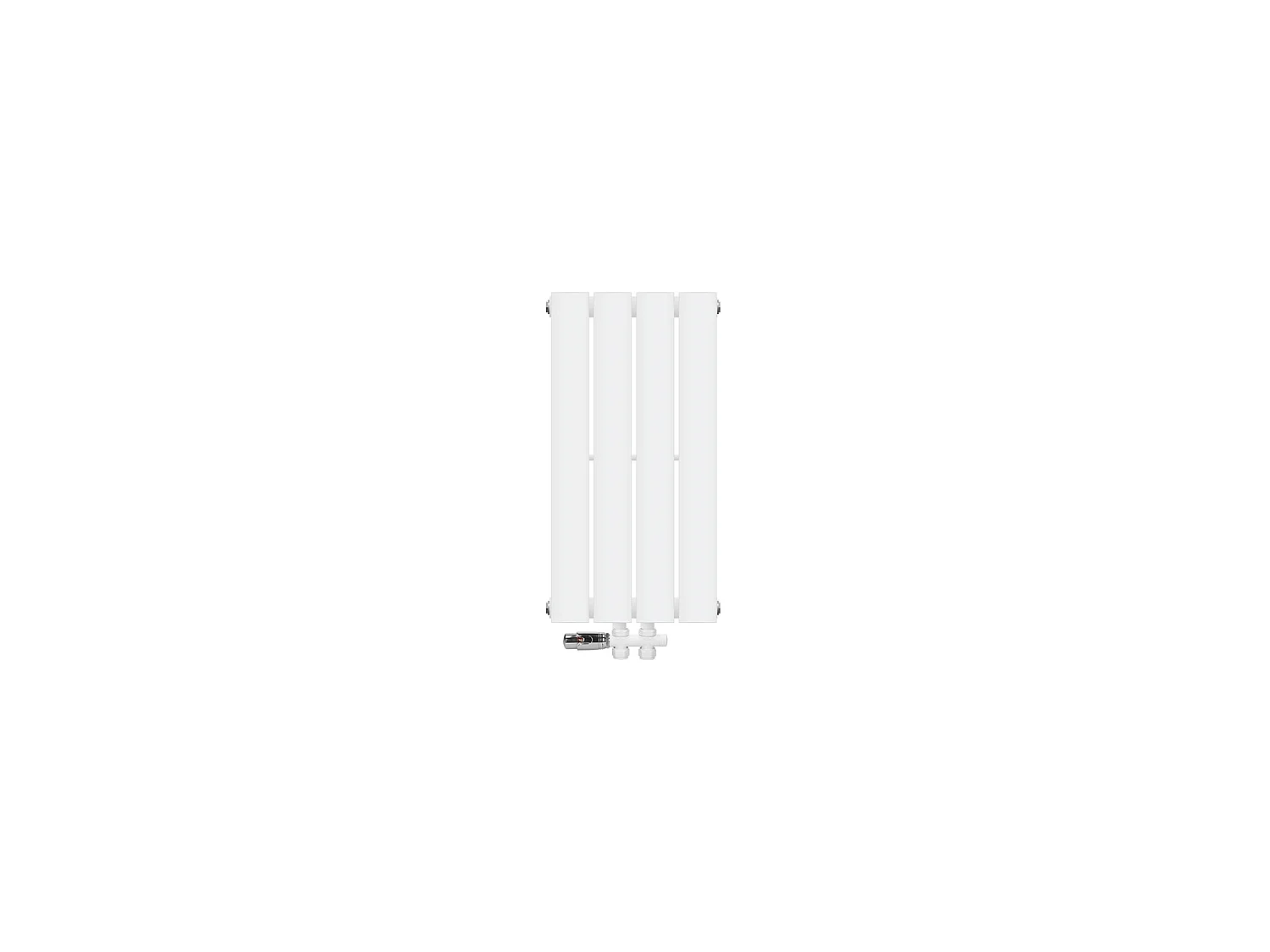 Radiatore da bagno verticale con attacco centrale a pavimento bianco 30 x 60 cm