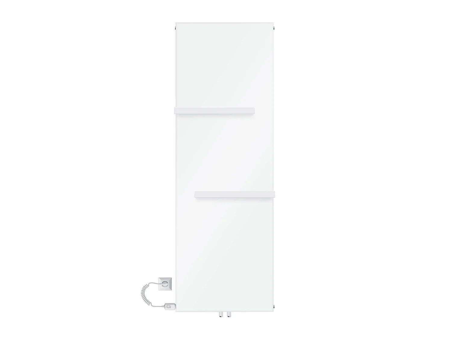 Radiateur électrique blanc élément chauffant 1200W 2 porte-serviettes 604x1800mm
