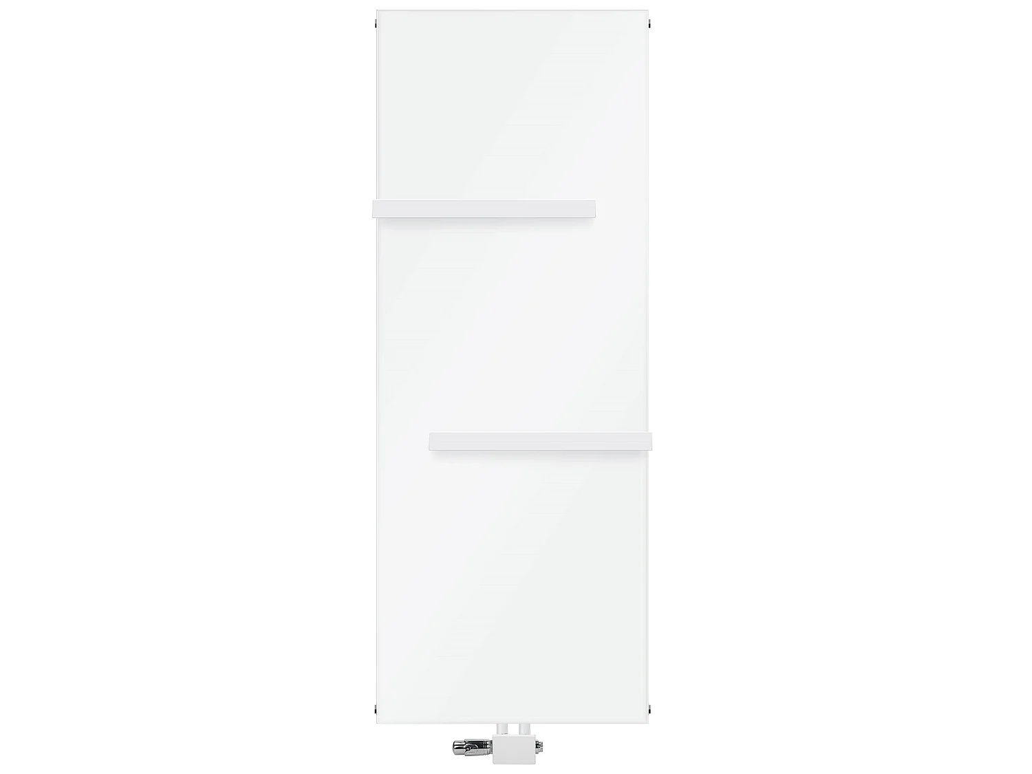Radiateur vertical blanc 604x1600 mm avec raccord universel et 2 porte-serviette