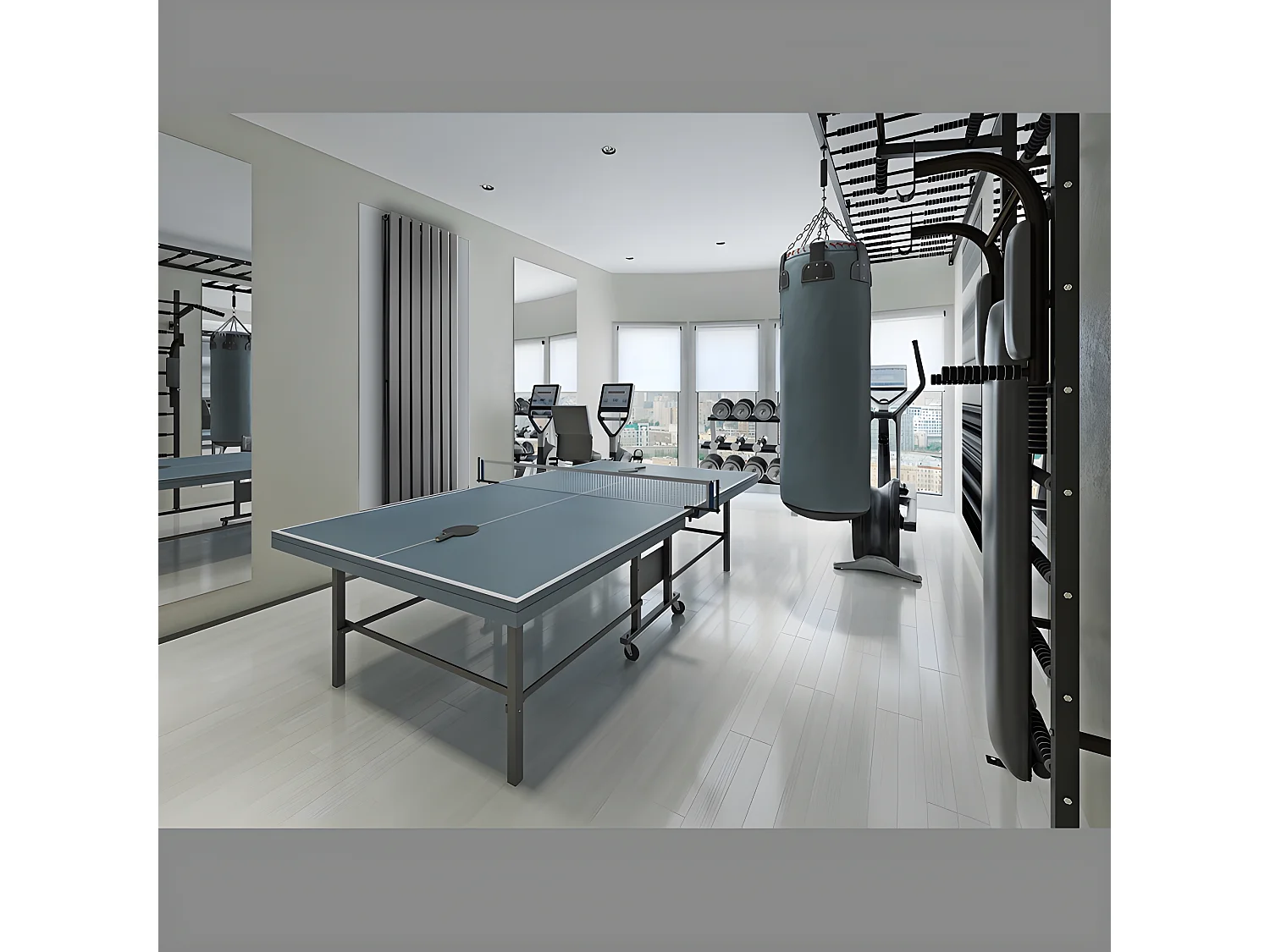 Radiateur de salle de bains Stella 370x1400 mm anthracite avec sol Garniture de raccordement